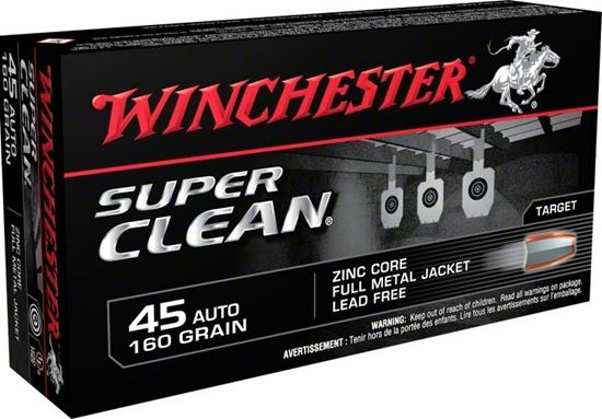 Picture of Winchester W45LF Super Clean Lead Free 45 Automatic 165gr. Zinc FMJ Super Clean NT -50 rounds per box