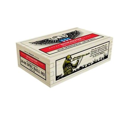 Picture of Winchester X3006WW2 WWII Victory Series Commemorative Rifle Ammo 30-06 SPR, 150 Gr, Flat Base M2, 2740 fps, 20 Rnd, 5 Bx/Case