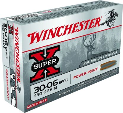 Picture of Winchester X30061 Super-X Rifle Ammo 30-06 SPR, Power-Point, 150 Grains, 2920 fps, 20, Boxed