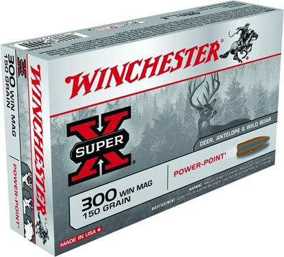 Picture of Winchester X30WM1 Super-X Rifle Ammo 300 , Power-Point, 150 Grains, 3290 fps, 20, Boxed