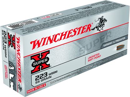 Picture of Winchester X223WSS Super-X Rifle Ammo 223 WSSM, PSP, 55 Grains, 3850 fps, 20, Boxed
