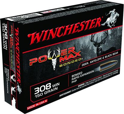 Picture of Winchester X3085BP Super-X Rifle Ammo 308 WIN, Power Max Bonded, 150 Grains, 2080 fps, 20, Boxed