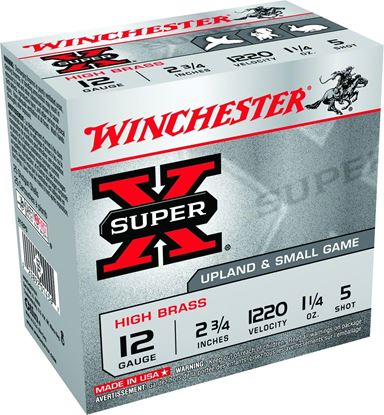 Picture of Winchester X12P5 Super-X Shotshell 12 GA, 2-3/4 in, No. 5, 1-1/4oz, Max Dr, 1220 fps, 25 Rnd per Box
