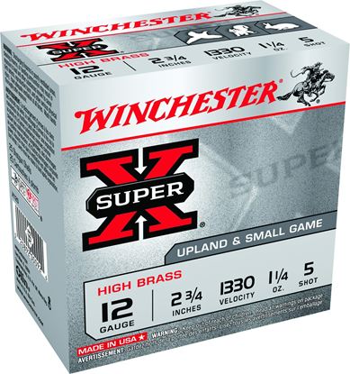 Picture of Winchester X125 Super-X Shotshell 12 GA, 2-3/4 in, No. 5, 1-1/4oz, 3-3/4 Dr, 1330 fps, 25 Rnd per Box