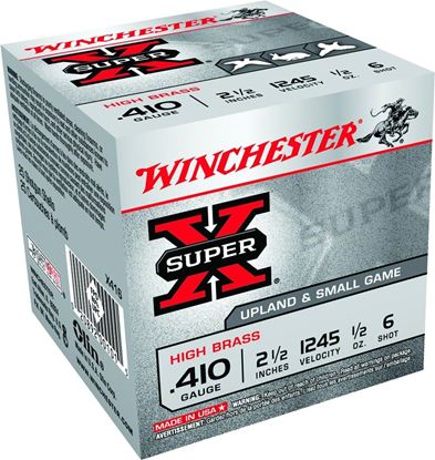 Picture of Winchester X416 Super-X Shotshell 410 GA, 2-1/2 in, No. 6, 1/2oz, Max Dr, 1245 fps, 25 Rnd per Box