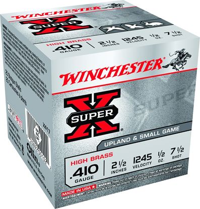 Picture of Winchester X417 Super-X Shotshell 410 GA, 2-1/2 in, No. 7-1/2, 1/2oz, Max Dr, 1245 fps, 25 Rnd per Box