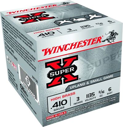 Picture of Winchester X4136 Super-X Shotshell 410 GA, 3 in, No. 6, 11/16oz, Max Dr, 1135 fps, 25 Rnd per Box