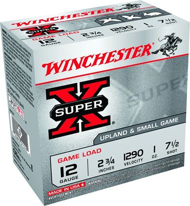 Picture of Winchester XU127 Super-X Shotshell 12 GA, 2-3/4 in, No. 7-1/2, 1oz, 3-1/4 Dr, 1290 fps, 25 Rnd per Box