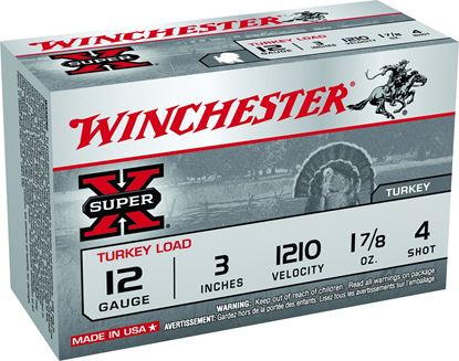 Picture of Winchester X123MT4 Super-X Turkey Shotshell 12 GA, 3 in, No. 4, 1-7/8oz, 1210 fps, 10 Rnd per Box