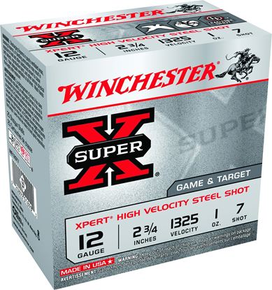 Picture of Winchester WE12GT7 Super-X Xpert Shotshell 12 GA, 2-3/4 in, No. 7, 1oz, 1325 fps, 25 Rnd per Box
