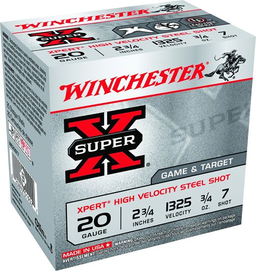 Picture of Winchester WE20GT7 Super-X Xpert Shotshell 20 GA, 2-3/4 in, No. 7, 3/4oz, 1325 fps, 25 Rnd per Box