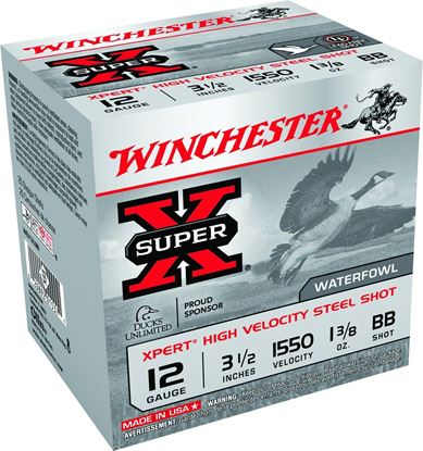 Picture of Winchester WEX12LBB Super-X Xpert Shotshell 12 GA, 3-1/2 in, No. BB, 1-3/8oz, 1550 fps, 25 Rnd per Box
