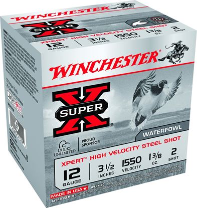 Picture of Winchester WEX12L2 Super-X Xpert Shotshell 12 GA, 3-1/2 in, No. 2, 1-3/8oz, 1550 fps, 25 Rnd per Box