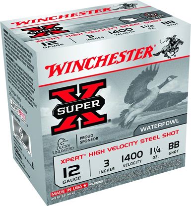 Picture of Winchester WEX123HBB Super-X Xpert Shotshell 12 GA, 3 in, No. BB, 1-1/4oz, 1400 fps, 25 Rnd per Box