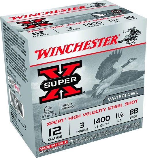 Picture of Winchester WEX123HBB Super-X Xpert Shotshell 12 GA, 3 in, No. BB, 1-1/4oz, 1400 fps, 25 Rnd per Box