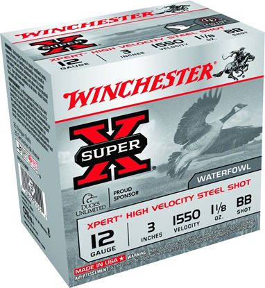 Picture of Winchester WEX123BB Super-X Xpert Shotshell 12 GA, 3 in, No. BB, 1-1/8oz, 1550 fps, 25 Rnd per Box