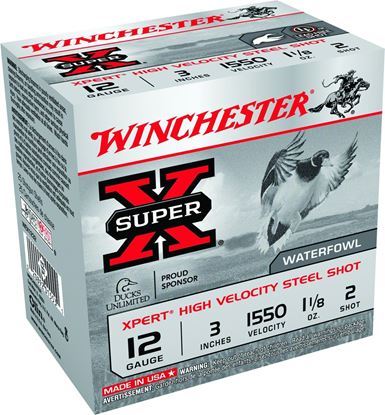 Picture of Winchester WEX1232 Super-X Xpert Shotshell 12 GA, 3 in, No. 2, 1-1/8oz, 1550 fps, 25 Rnd per Box