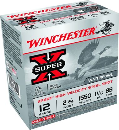 Picture of Winchester WEX12BB Super-X Xpert Shotshell 12 GA, 2-3/4 in, No. BB, 1-1/8oz, 1400 fps, 25 Rnd per Box