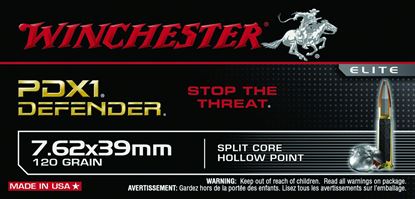 Picture of Winchester S76239PDB PDX1 Defender Rifle Ammo 7.62X39, Personal Defense Expandable, 120 Grains, 2365 fps, 20, Boxed