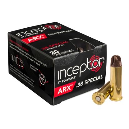 Picture of Inceptor Ammunition 38ARXBRSP-20 Inceptor ARX 38 SPL 77Gr Preferred Defense, Brass Case, 20 Per Box