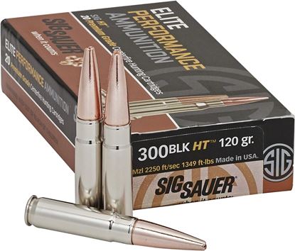 Picture of Sig Sauer E300H1-20 Elite Performance Hunting HT Ammo, 300Blk, 120Gr, Solid Copper, Box/20