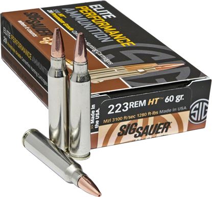 Picture of Sig Sauer E223H1-20 Elite Performance Hunting HT Ammo, 223 Rem, 60Gr, Box/20