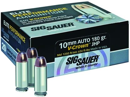 Picture of Sig Sauer E9MMA1-20 Elite V-Crown Performance Pistol Ammo 9MM, JHP, 115 Gr, 1185 fps, 20 Rnd, Boxed