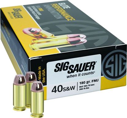 Picture of Sig Sauer E40SB2-50 Elite Performance Pistol Ball Ammo 40 S&W, FMJ, 180 Gr, 985 fps, 50 Rnd, Boxed