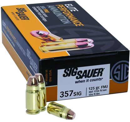Picture of Sig Sauer E357MB-50 Elite Performance Pistol Ball Ammo 357 MAG, FMJ, 125 Gr, 1450 fps, 50 Rnd, Boxed