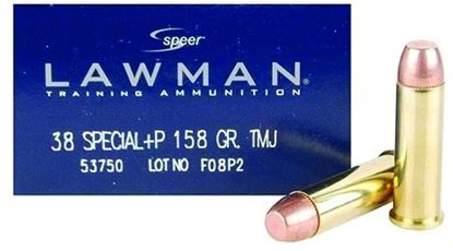 Picture of Speer 53750 Lawman Pistol Ammo 38 SPL, TMJ FN, 158 Gr, 900 fps, 50 Rnd, Boxed