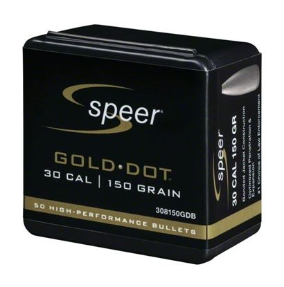 Picture of Speer 308150GDB Reloading Bullets 308-150-Grain Gold Dot 50 Box