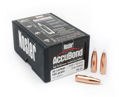 Picture of Nosler 55602 Accubond Rifle Bullets 30Cal 165Gr .308 50Bx