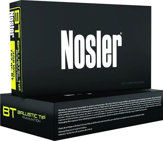Picture of Nosler 40060 BT Ballistic Tip Rifle Ammo 7MM-08 REM, Hunting, 120 Grains, 3000 fps, 20, Boxed
