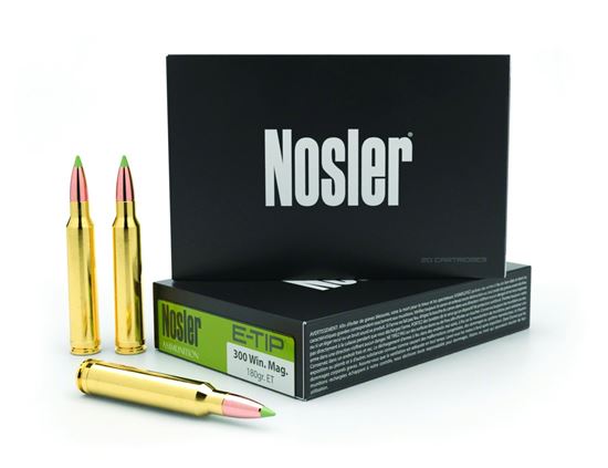 Picture of Nosler 40038 E-Tip Rifle Ammo 300 Win Mag 180gr 20ct Solid Copper