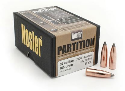 Picture of Nosler 16330 Rifle Bullets 30Cal 165Gr Partition Spitzer .308 50Bx