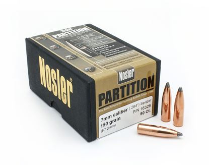 Picture of Nosler 16326 Rifle Bullets 7mm 150Gr Partition Spitzer .284 50Bx