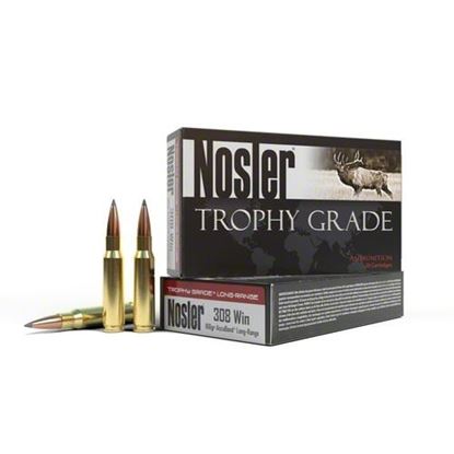Picture of Nosler 60101 Trophy Grade Long Range Rifle Ammo, 308 Win 168gr ABLR (20 ct)