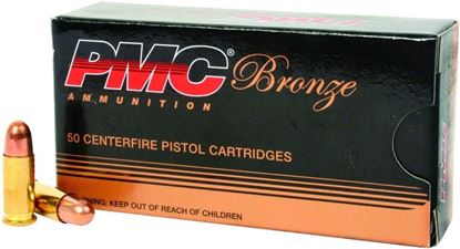 Picture of PMC 9G Bronze Pistol Ammo 9MM, FMJ, 124 Gr, 1110 fps, 50 Rnd, Boxed