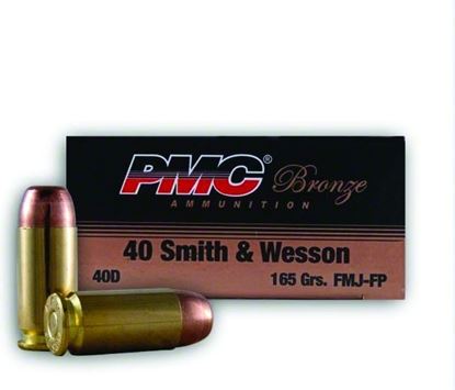 Picture of PMC 40D Bronze Pistol Ammo 40 S&W, FMJ-FP, 165 Gr, 989 fps, 50 Rnd, Boxed