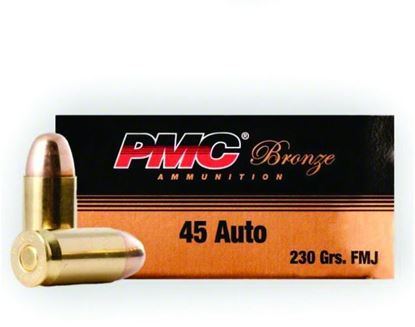Picture of PMC 45A Bronze Pistol Ammo 45 ACP, FMJ, 230 Gr, 830 fps, 50 Rnd, Boxed
