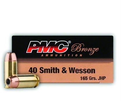 Picture of PMC 40B Bronze Pistol Ammo 40 S&W, JHP, 165 Gr, 1040 fps, 50 Rnd, Boxed