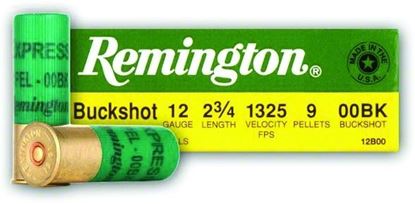 Picture of Remington 12B00 Express Shotgun Ammo 12 GA, 2-3/4 in, 00B, 9 Pellets, 1325 fps, 5 Rounds, Boxed
