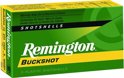 Picture of Remington 12B000 Express Shotgun Ammo 12 GA, 2-3/4 in, 000B, 8 Pellets, 1325 fps, 5 Rounds, Boxed