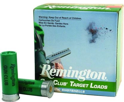 Picture of Remington GC1218 Gun Club Shotshell 12 GA, 2-3/4 in, No. 8, 1oz, 2-3/4 Dr, 1185 fps, 25 Rnd per Box