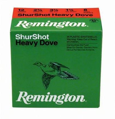 Picture of Remington RHD1275 Shurshot Heavy Dove Shotshell 12 GA, 2-3/4 in, No. 7-1/2, 1-1/8oz, 3-1/4 Dr, 1255 fps, 25 Rnd per Box