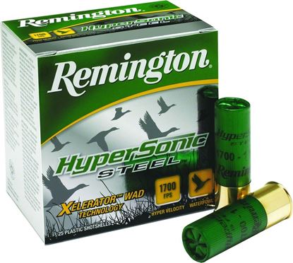 Picture of Remington HSS12352 HyperSonic Steel Shotshell 12 GA, 3-1/2 in, No. 2, 1-3/8oz, 1700 fps, 25 Rnd per Box
