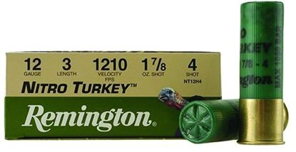 Picture of Remington NT12H4 Nitro Turkey Magnum Loads Shotshell 12 GA, 3 in, No. 4, 1-7/8oz, Max Dr, 1210 fps, 10 Rnd per Box
