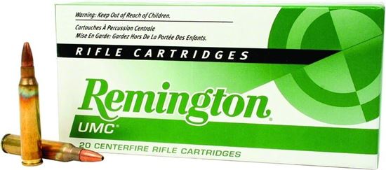 Picture of Remington L223R8 UMC Rifle Ammo 223 REM, JHP, 50 Grains, 3425 fps, 20, Boxed