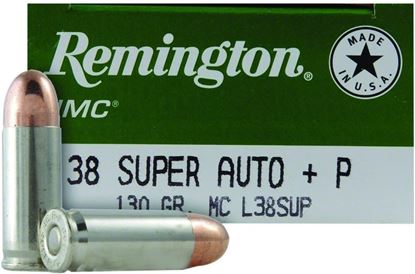 Picture of Remington L38SUP UMC Pistol Ammo 38 SPR, MC, 130 Gr, 1215 fps, 50 Rnd, Boxed