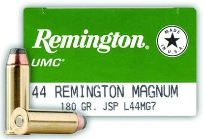 Picture of Remington L44MG7 UMC Pistol Ammo 44 MAG, JSP, 180 Gr, 1610 fps, 50 Rnd, Boxed